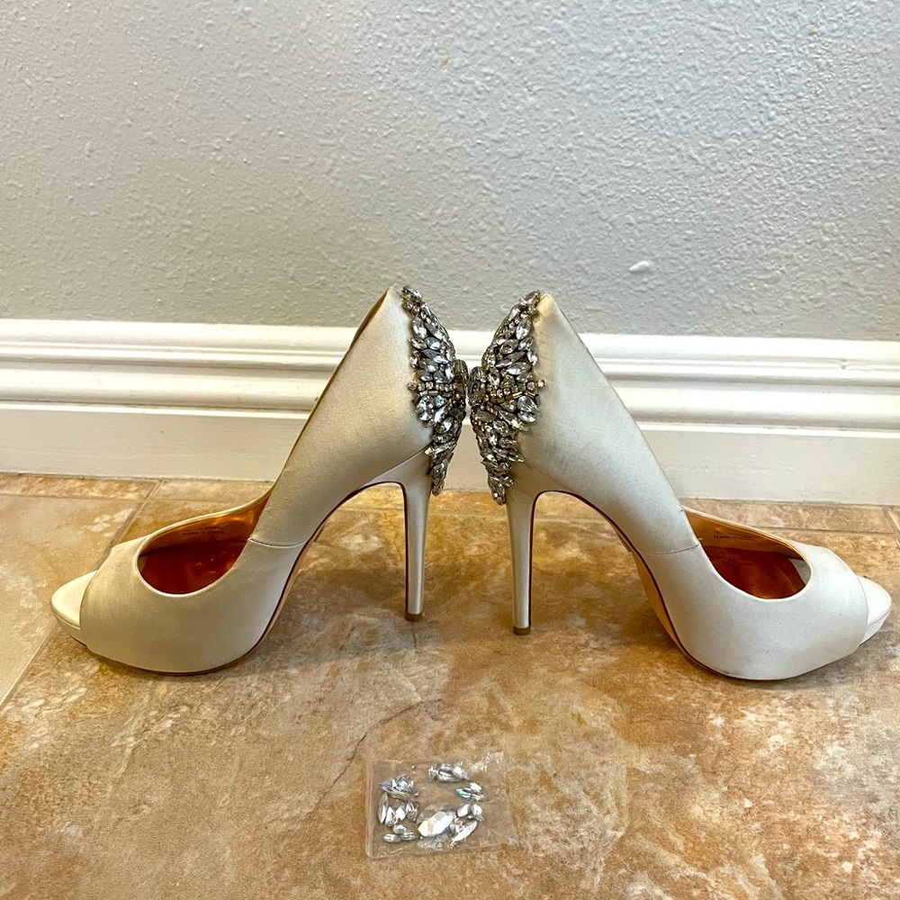 Beautiful Badgley Mischka embellished wedding heels